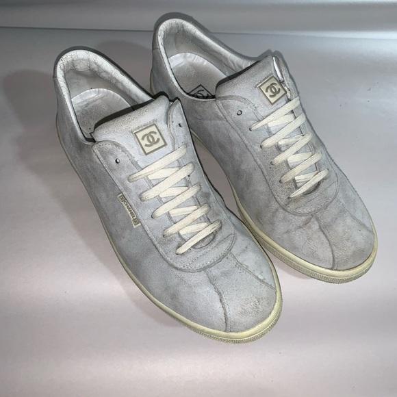 CHANEL size 40 gray suede CHANEL SPORT sneakers - Picture 6 of 12